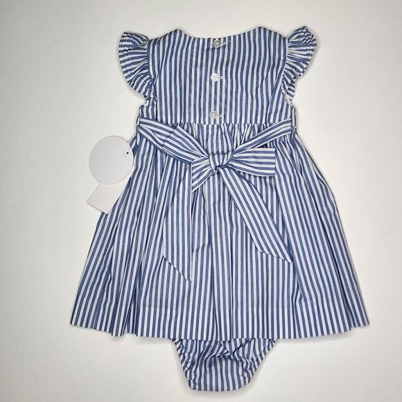 Edgehill Collection Blue Striped Summer Dress Size 3 Months NWT - Picture 5 of 5